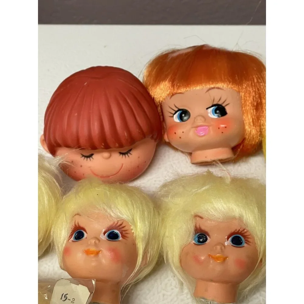 Vintage Doll HEADS Japan Korea Mixed Lot Boy Girls Clown Crafting